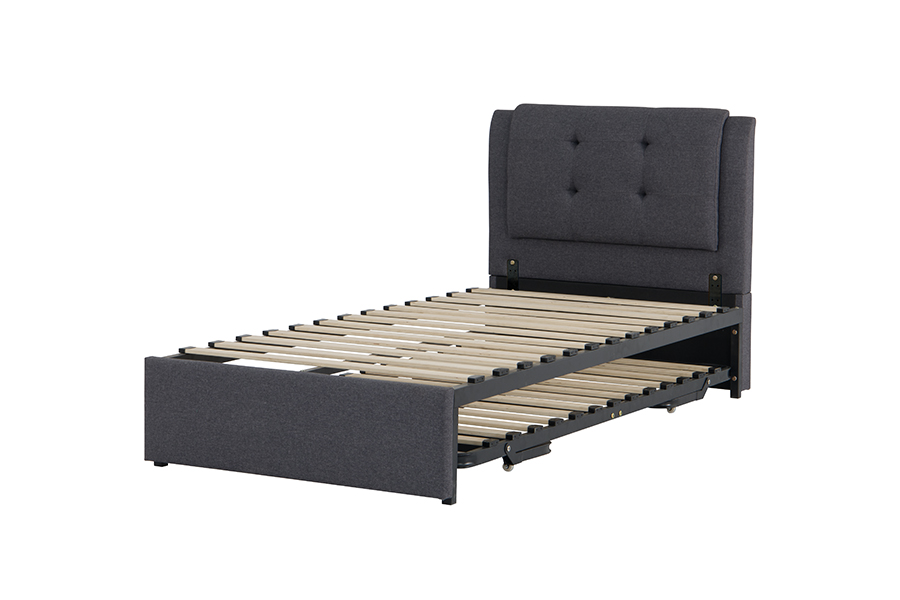 4212 Fráma Leaba Teaglaim Ilfheidhmeach Upholstered Trundle Bunk