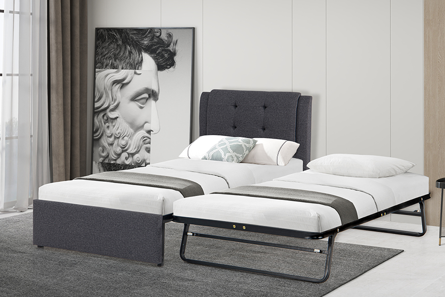 4212 Fráma Leaba Teaglaim Ilfheidhmeach Upholstered Trundle Bunk