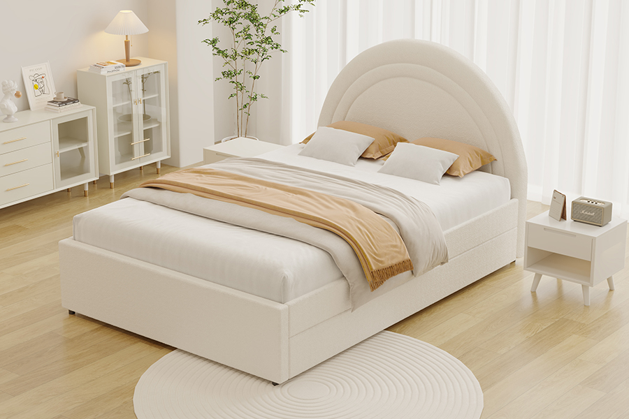 4542 Trundle Bunk Fráma Leaba Stórála Cuartha Cuartha Upholstered