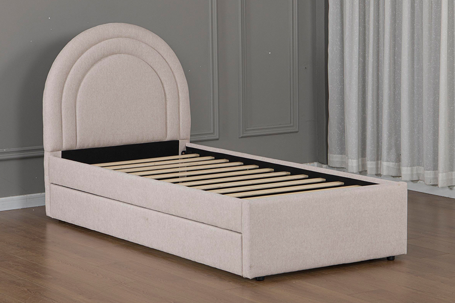5021 Trundle Bunc Ceannchláir Il-Áirse Fráma Leaba Upholstered