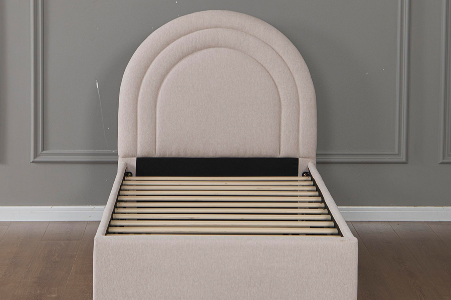 5021 Trundle Bunc Ceannchláir Il-Áirse Fráma Leaba Upholstered