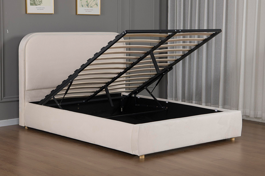5032-1G Ceannchlár Cuartha Adhmaid Faoi stiúir Fráma Leaba Upholstered