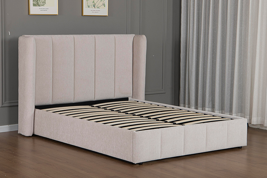 5001G Fráma Leaba Stórála Hiodrálacha Leathar PU dea-chaighdeán upholstered