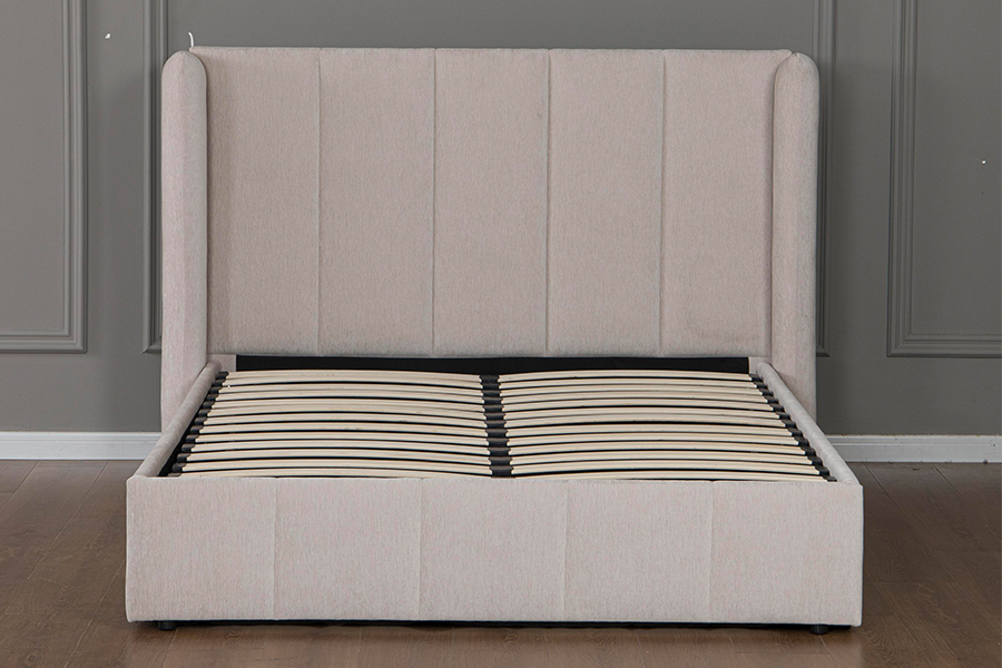 5001G Fráma Leaba Stórála Hiodrálacha Leathar PU dea-chaighdeán upholstered