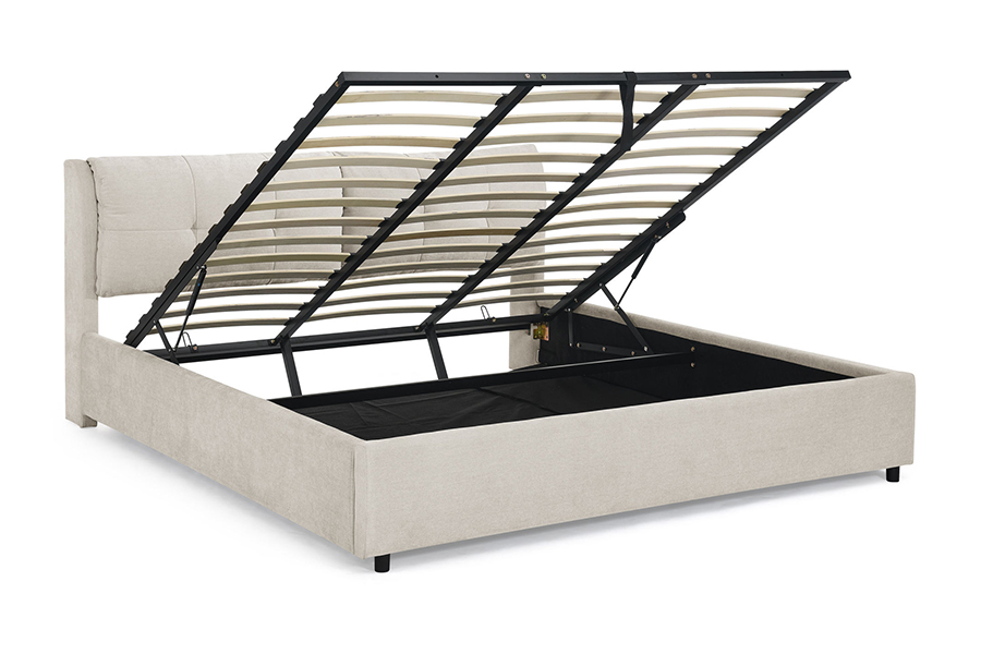 N10 Fráma Leaba Stórála Upholstered atá neamhdhíobhálach don chomhshaol agus durable