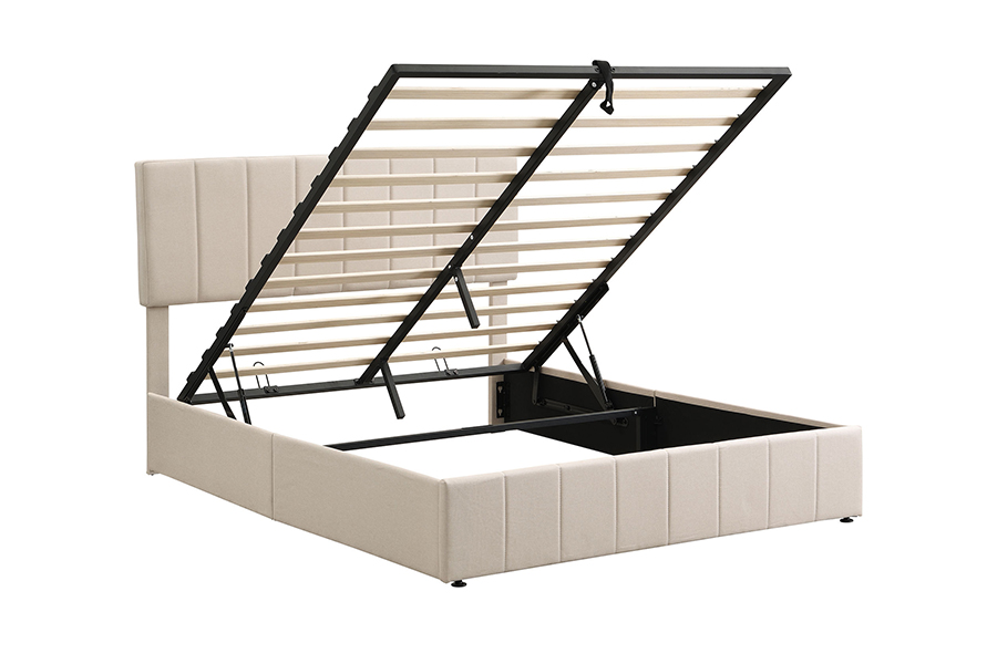 N19 Clár cloigeann stothach stiallach ingearach Frámaí Leapacha Stórála Upholstered