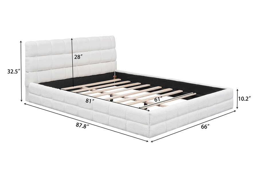 Fabraic Teddy N20 Plush Ardán Inchoigeartaithe Leaba Trundle Bunc Fráma Leaba Upholstered