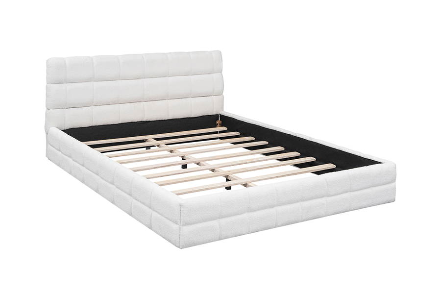 Fabraic Teddy N20 Plush Ardán Inchoigeartaithe Leaba Trundle Bunc Fráma Leaba Upholstered