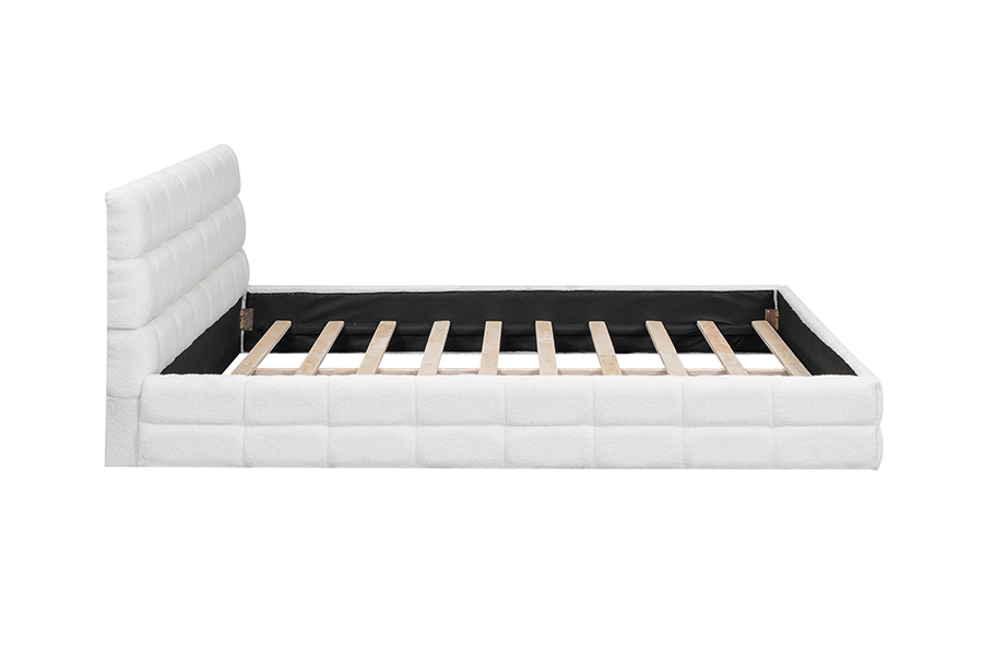 Fabraic Teddy N20 Plush Ardán Inchoigeartaithe Leaba Trundle Bunc Fráma Leaba Upholstered