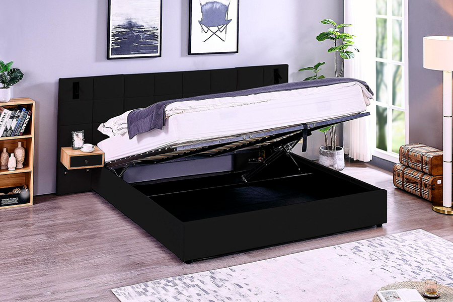 Fráma Leaba Inchoigeartaithe N6 Ábhar Leaba Bog Faoi stiúir Fráma Leaba Upholstered