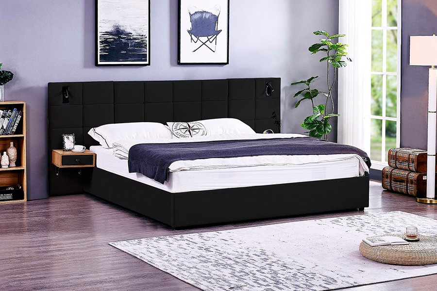 Fráma Leaba Inchoigeartaithe N6 Ábhar Leaba Bog Faoi stiúir Fráma Leaba Upholstered