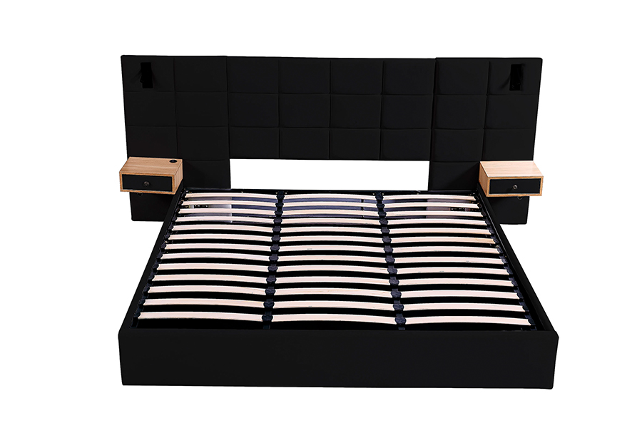 Fráma Leaba Inchoigeartaithe N6 Ábhar Leaba Bog Faoi stiúir Fráma Leaba Upholstered