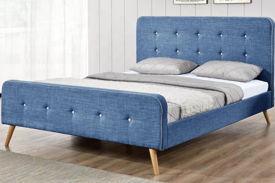 1161 Fráma Leaba Fabraic Línéadaigh Leaba Upholstered Ard-marthanacht