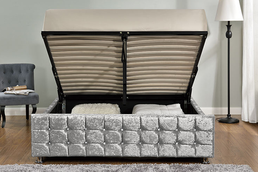 1150 Fabraic bhog Fráma adhmaid Leaba Upholstered