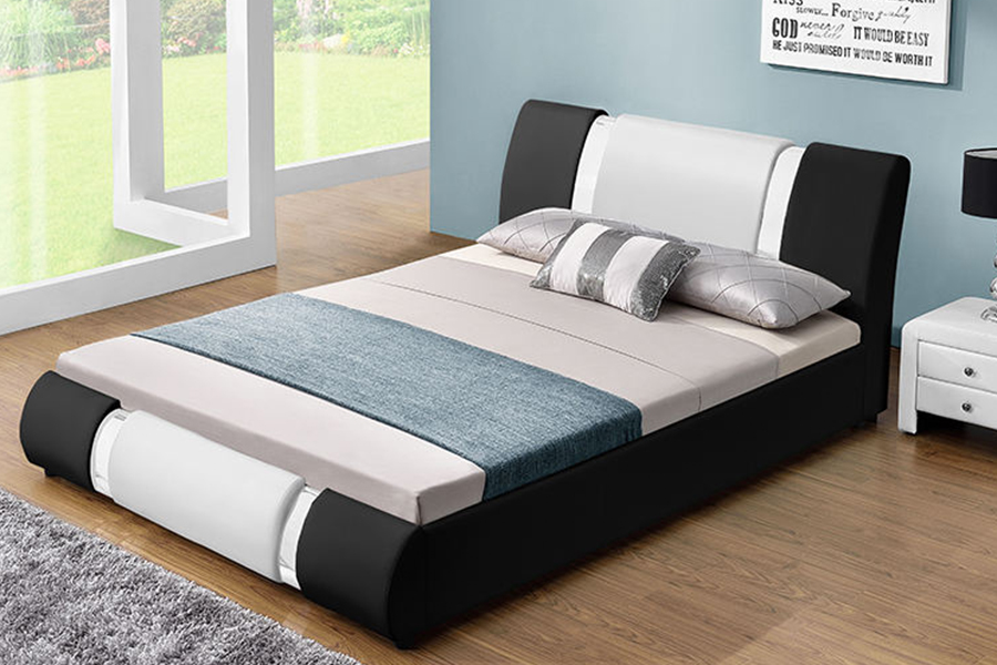 1146 Cistine maisithe le snáithe airgid Leaba Upholstered