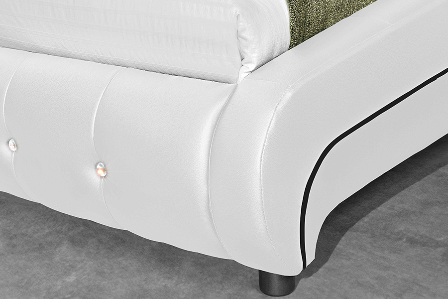 1144 Struchtúr adhmaid soladach Maisiú Diamond Leaba Upholstered