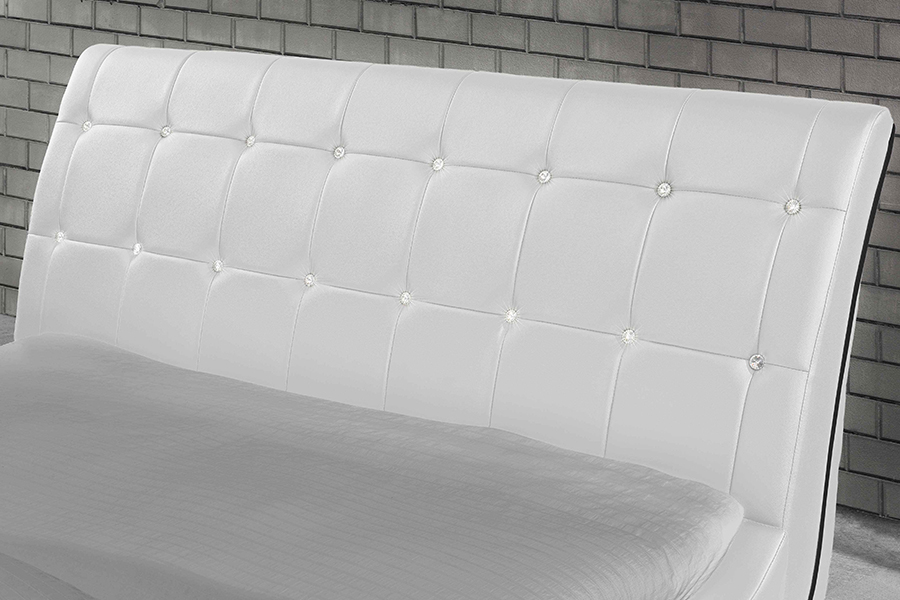 1144 Struchtúr adhmaid soladach Maisiú Diamond Leaba Upholstered