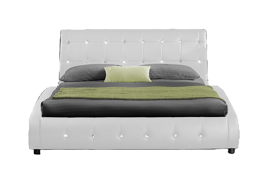 1144 Struchtúr adhmaid soladach Maisiú Diamond Leaba Upholstered
