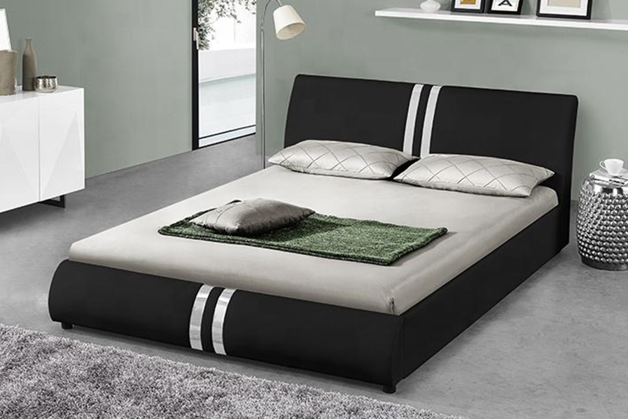 1143 Stíl Nordach Nua-Aimseartha Leaba PU Leaba Dhúbailte Leaba Upholstered