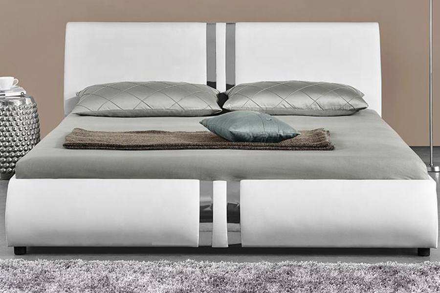 1143 Stíl Nordach Nua-Aimseartha Leaba PU Leaba Dhúbailte Leaba Upholstered
