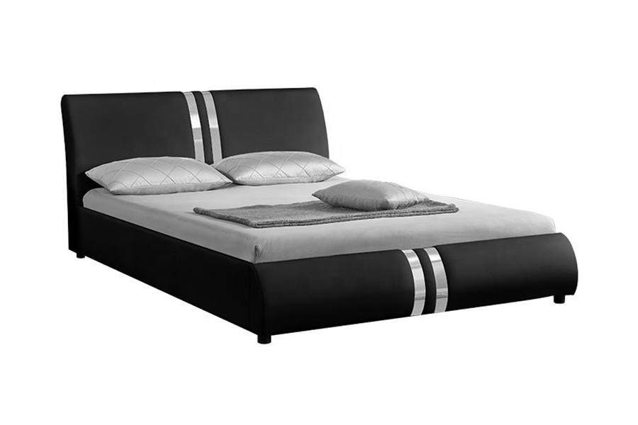 1143 Stíl Nordach Nua-Aimseartha Leaba PU Leaba Dhúbailte Leaba Upholstered