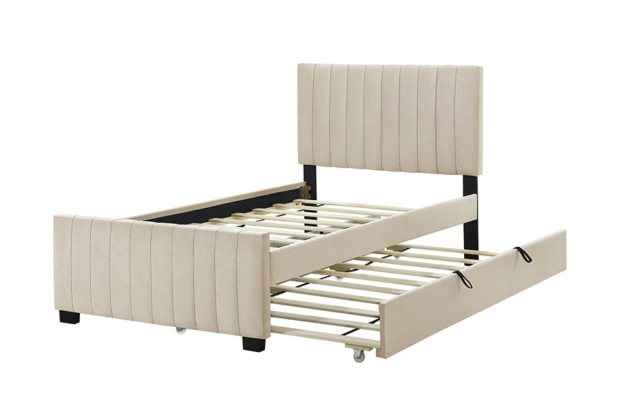 Fráma Leaba Cumhdaithe Bunk Trundle Éicea-Chairdeallmhar N9