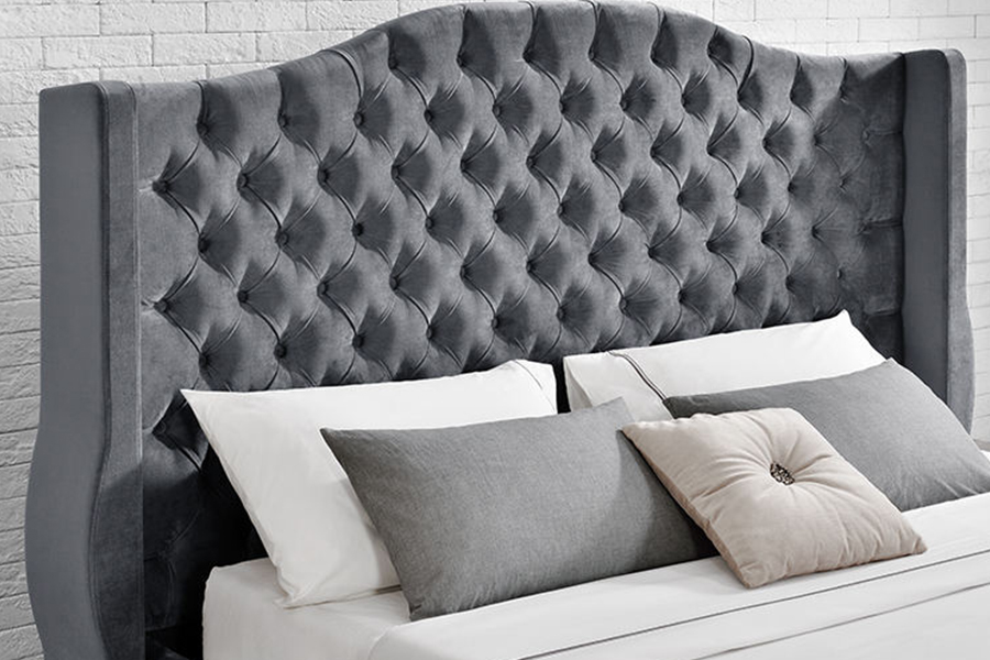 1268 Leaba cumhdaitheoireachta Fabraic Stíl Só Upholstered