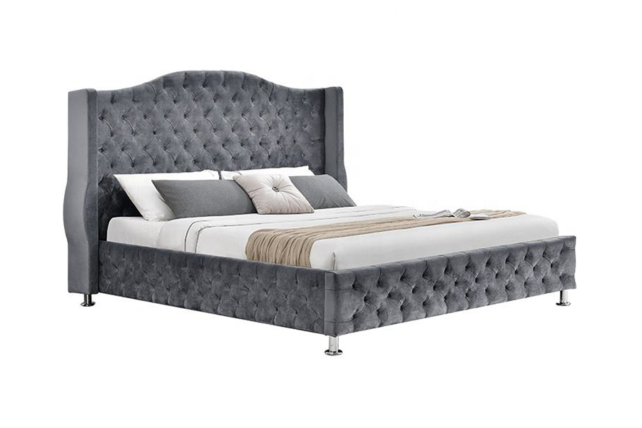 1268 Leaba cumhdaitheoireachta Fabraic Stíl Só Upholstered