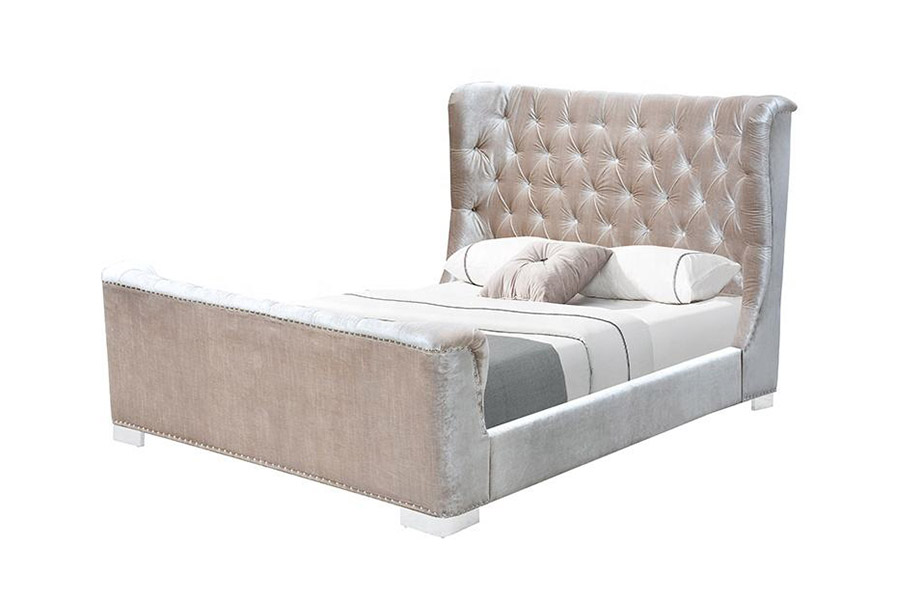 1413 Ardán Upholstered Dearadh Nua-Aimseartha Leaba Upholstered