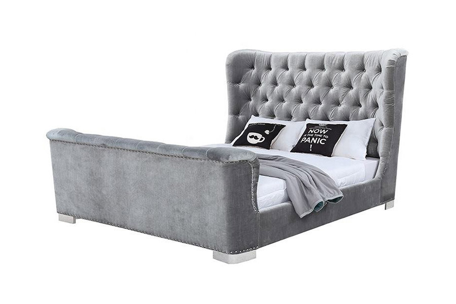 1413 Ardán Upholstered Dearadh Nua-Aimseartha Leaba Upholstered