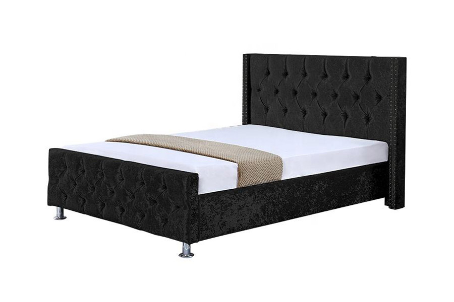 1357 Ábhar leathair fráma adhmaid Leaba Upholstered