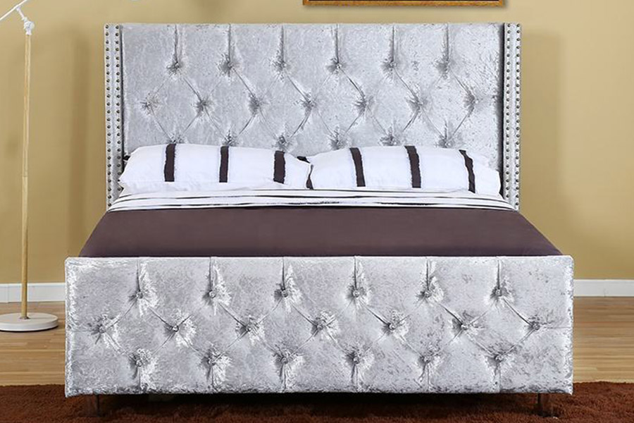 1357 Ábhar leathair fráma adhmaid Leaba Upholstered
