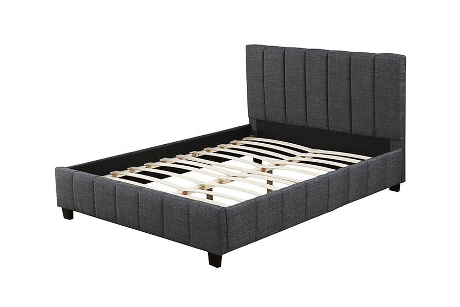 1333 Leaba Upholstered Fabraic Plush Nua-Aimseartha Liath