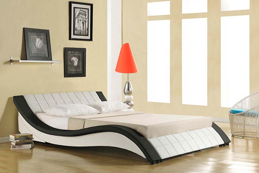 1840 Dearadh Cuartha Clasaiceach Leaba Cumhdaithe Leathar