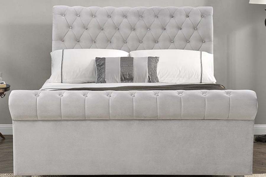 1563 Leaba Clasaiceach Sleamhnáin Leaba Upholstered