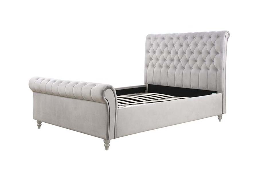 1563 Leaba Clasaiceach Sleamhnáin Leaba Upholstered