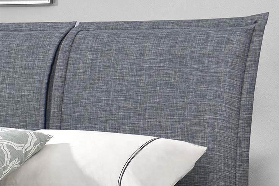 1530 Leapacha Upholstered Fabraic Línéadaigh Fráma Leaba Stórála Upholstered