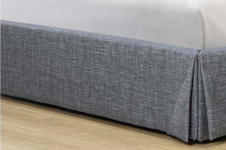 1530 Leapacha Upholstered Fabraic Línéadaigh Fráma Leaba Stórála Upholstered