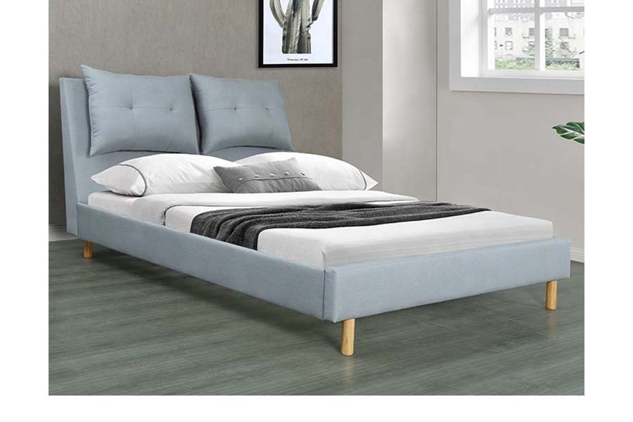 1503 Fráma Pillow Stíl MDF Leaba Upholstered Dearadh Nua-Aimseartha