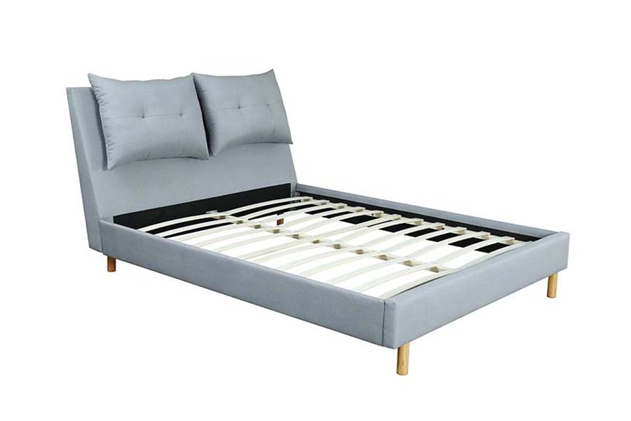1503 Fráma Pillow Stíl MDF Leaba Upholstered Dearadh Nua-Aimseartha