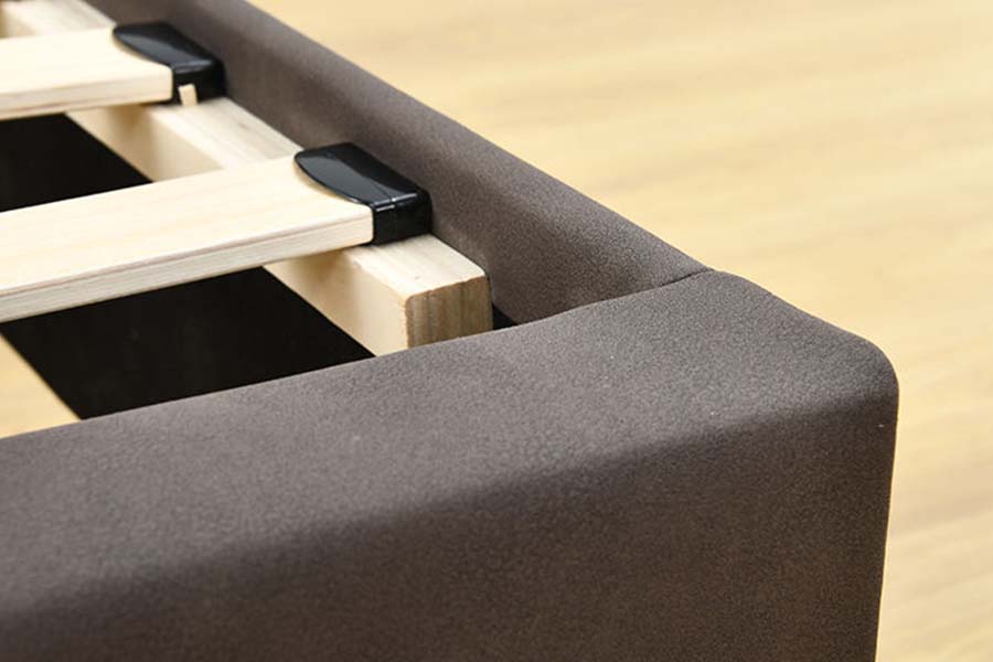 1615 Leaba Leathar Aonair Méid Leaba Upholstered