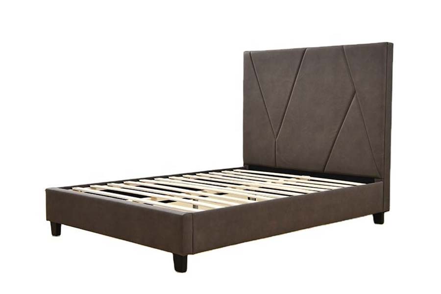 1615 Leaba Leathar Aonair Méid Leaba Upholstered