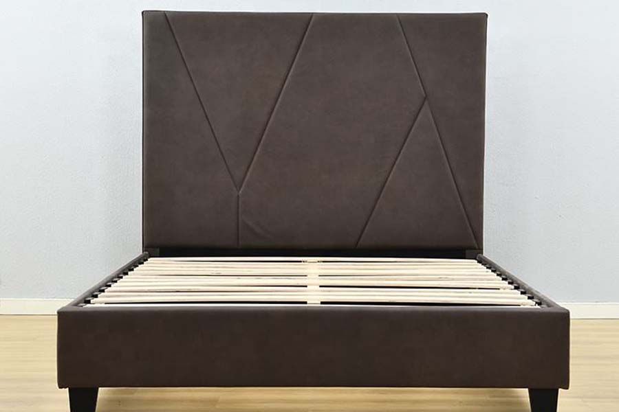1615 Leaba Leathar Aonair Méid Leaba Upholstered