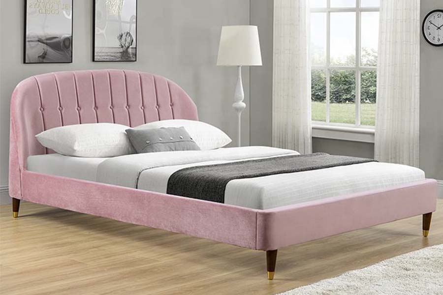 1598 Fabraic Veilbhit Pink le Leaba Cumhdaithe Painéal Adhmaid
