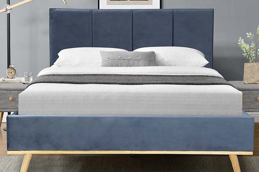 1495 Fabraic Leaba Dhúbailte Fráma Leaba Durable Leaba Upholstered