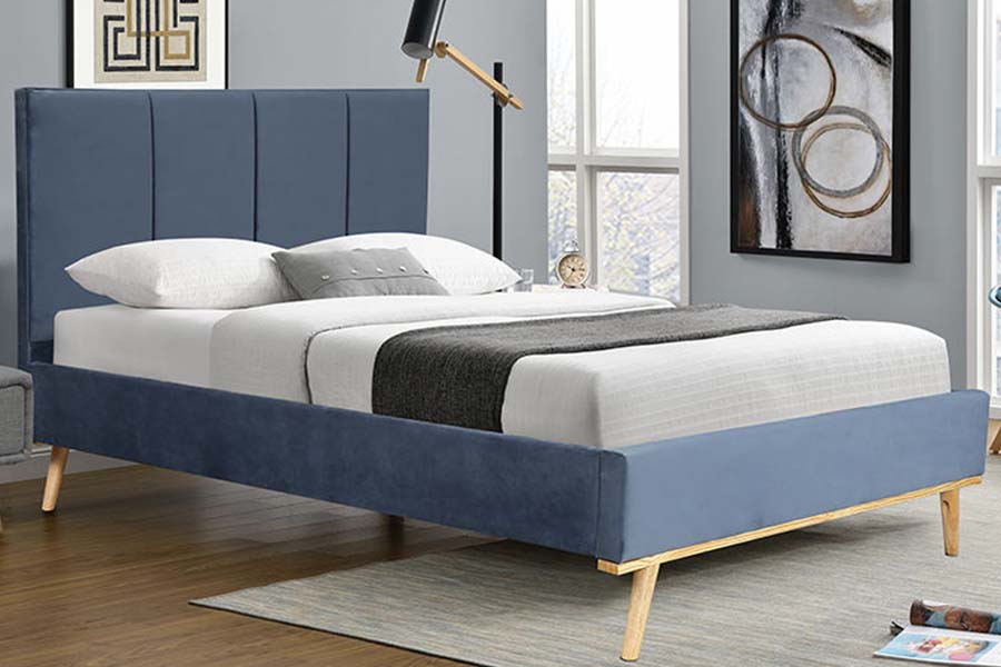 1495 Fabraic Leaba Dhúbailte Fráma Leaba Durable Leaba Upholstered