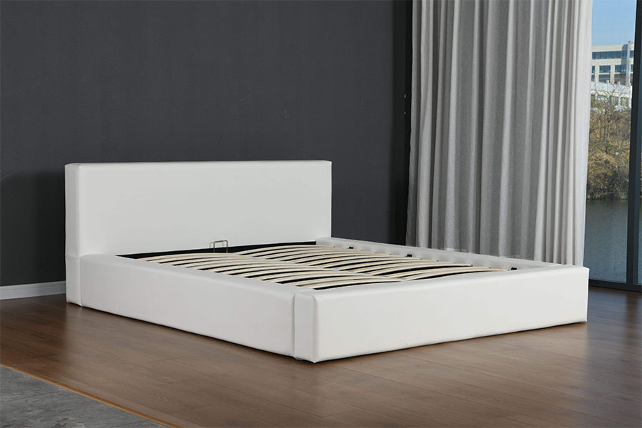 4246 Fráma Leaba Stórála Leathar Faux Minimalist Lochlannach