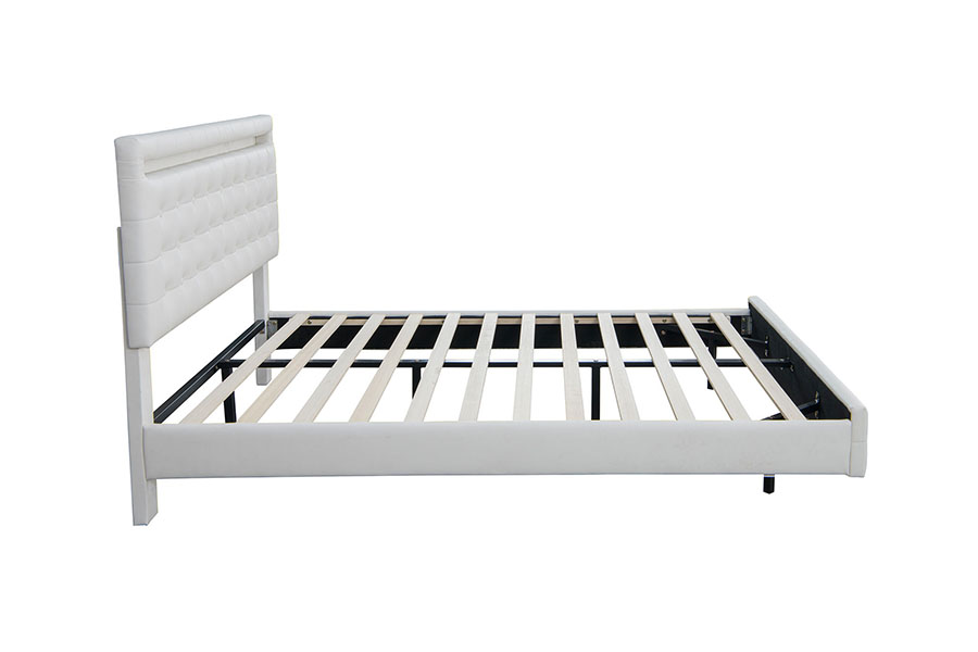 4209 Fráma Leaba Upholstered LED Inchoigeartaithe Méid Rí