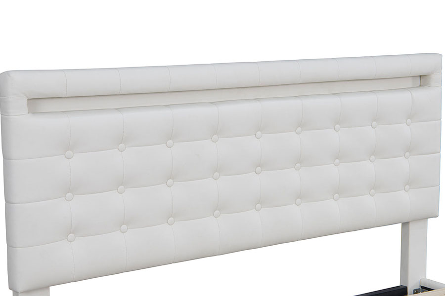 4209 Fráma Leaba Upholstered LED Inchoigeartaithe Méid Rí