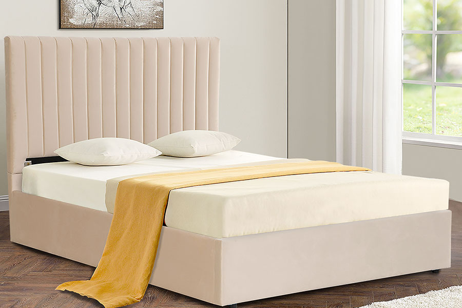 4088 Fráma Leaba Stórála Ottoman Velvet Só Éadrom